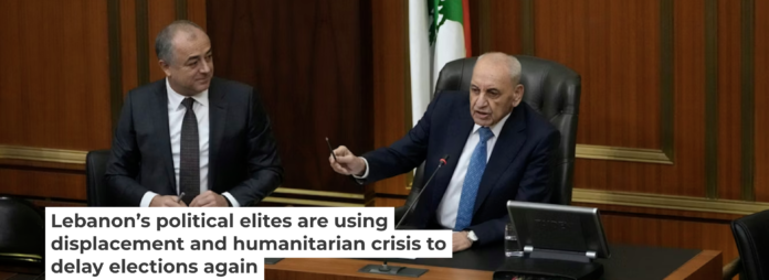 Long-time Lebanese power broker and speaker of the parliament Nabih Berri speaks during a legislative session. AP Photo/Hussein Malla